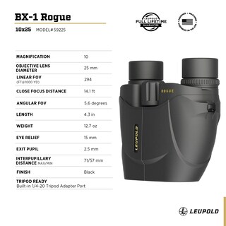 Foto 4 | Prismáticos Leupold Bx-1 Rogue De 10 X 25 Mm, Impermeables Y A Prueba De Niebla - Venta Internacional.