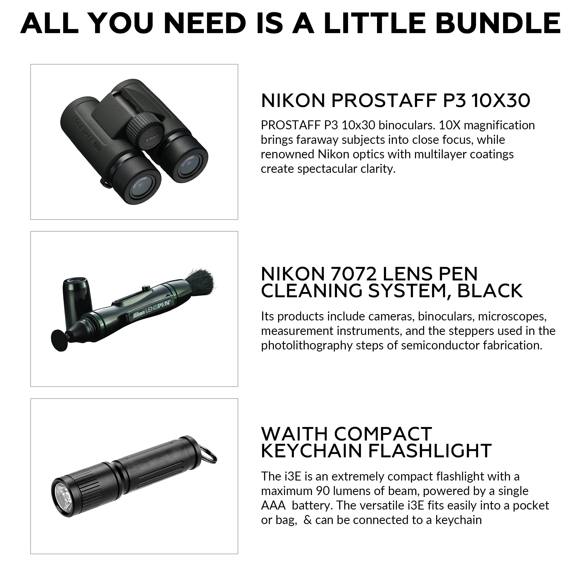 Foto 3 pulgar | Binoculares Nikon Prostaff P3 10x30 Impermeables Para Adultos - Venta Internacional.