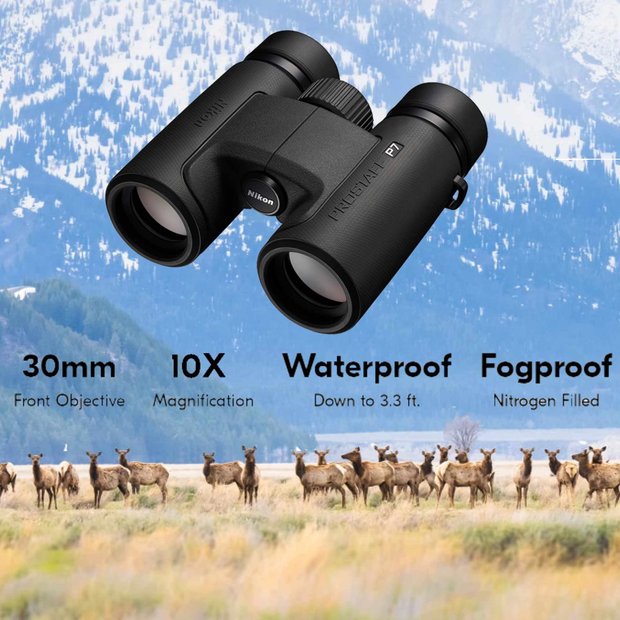 Foto 3 | Binoculares Nikon Prostaff P7 10x30 Negros Con Lente, Bolígrafo Y Tela - Venta Internacional.