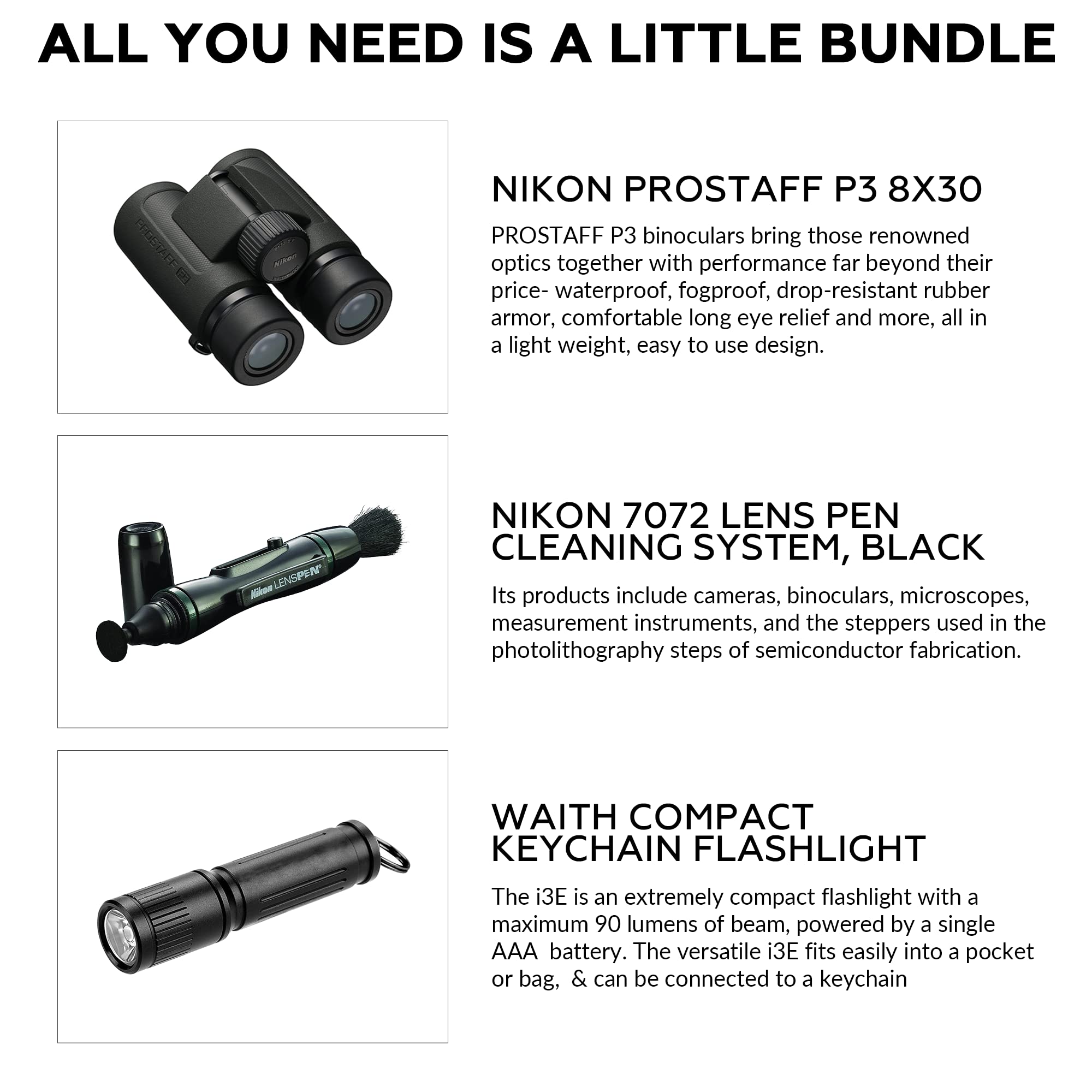 Foto 3 pulgar | Binoculares Nikon Prostaff P3 8x30 Impermeables Para Adultos - Venta Internacional.