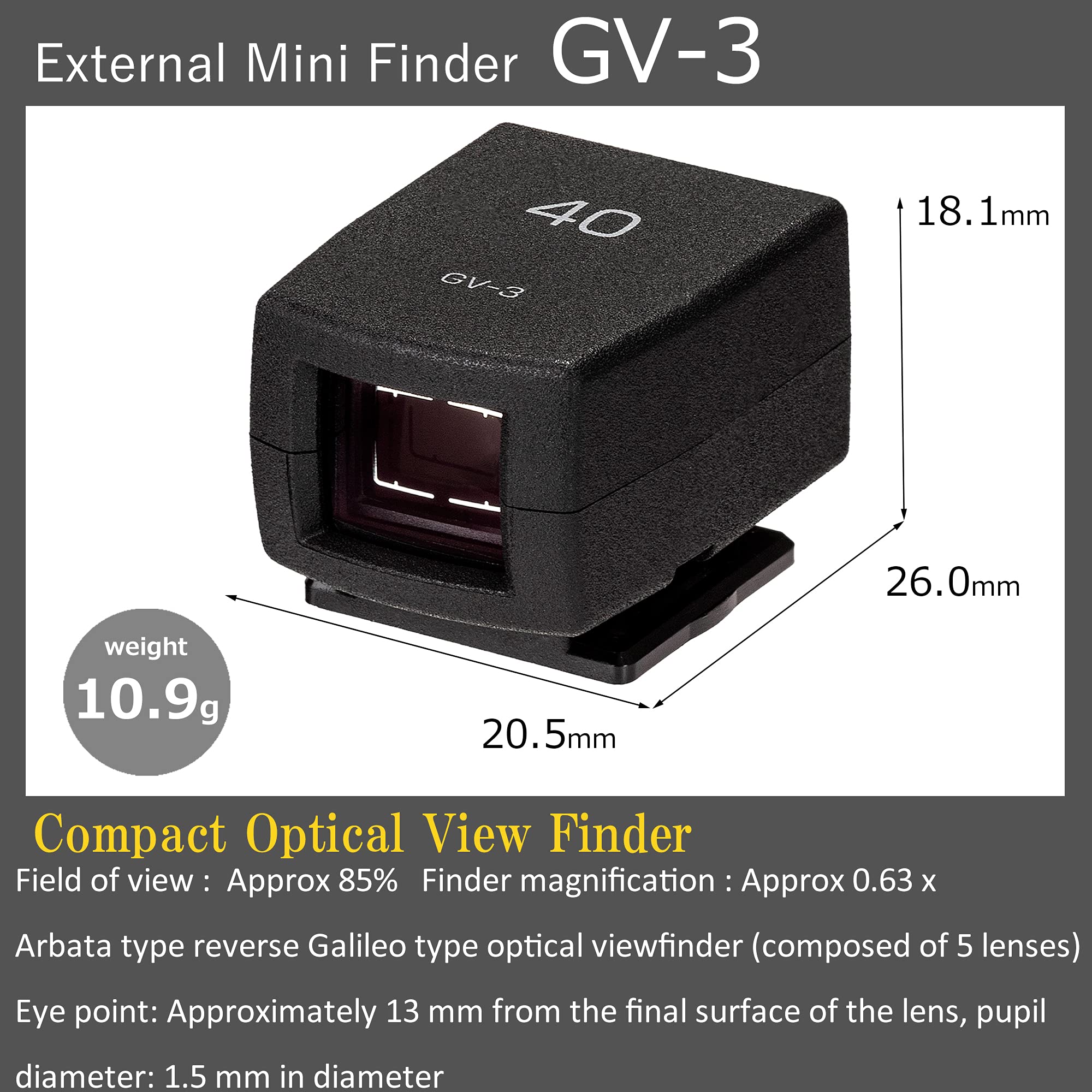 Foto 3 pulgar | Minibuscador Externo Ricoh Gv-3 Para Ricoh Gr Iiix - Venta Internacional.