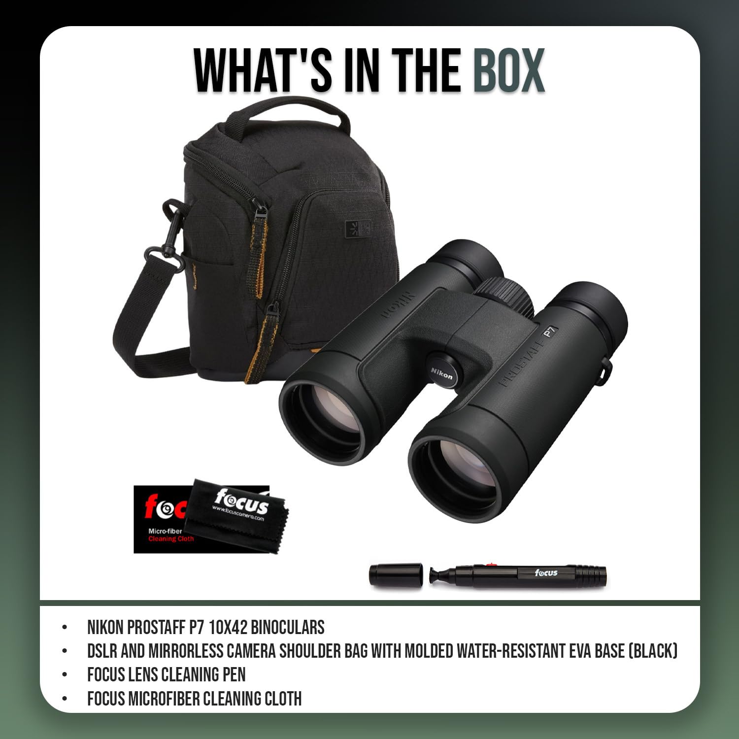 Foto 8 pulgar | Binoculares Nikon Prostaff P7 10x42 Con Bolsa, Kit De Limpieza - Venta Internacional.