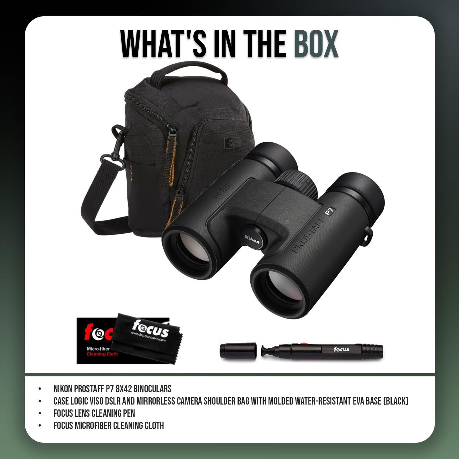 Foto 8 pulgar | Binoculares Nikon Prostaff P7 8x42 Con Bolsa, Bolígrafo De Limpieza Y Paño - Venta Internacional.
