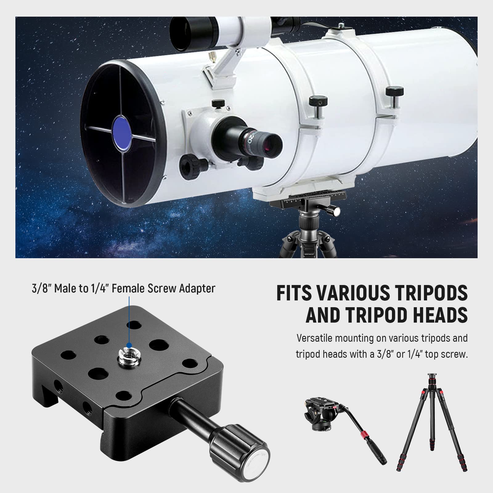 Foto 5 | Adaptador De Trípode Para Montaje Telescópico, Base, Abrazadera Neewer Qr011 - Venta Internacional.