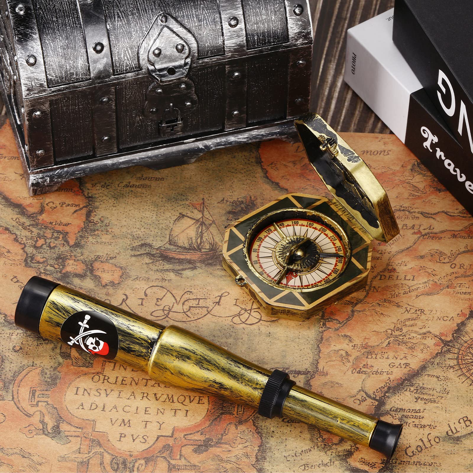 Foto 6 pulgar | Set De Telescopio Y Brújula Pirata Gejoy Para Niños Y Adultos - Venta Internacional.