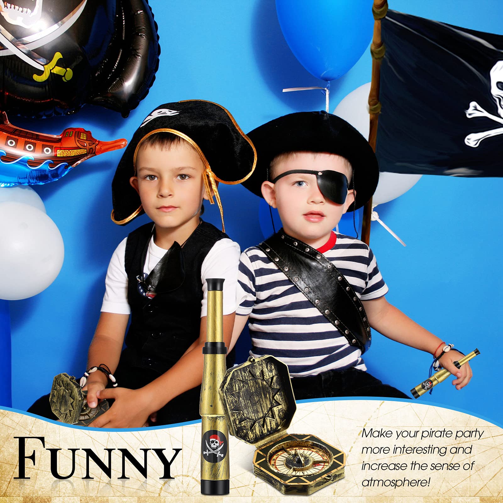 Foto 8 pulgar | Set De Telescopio Y Brújula Pirata Gejoy Para Niños Y Adultos - Venta Internacional.