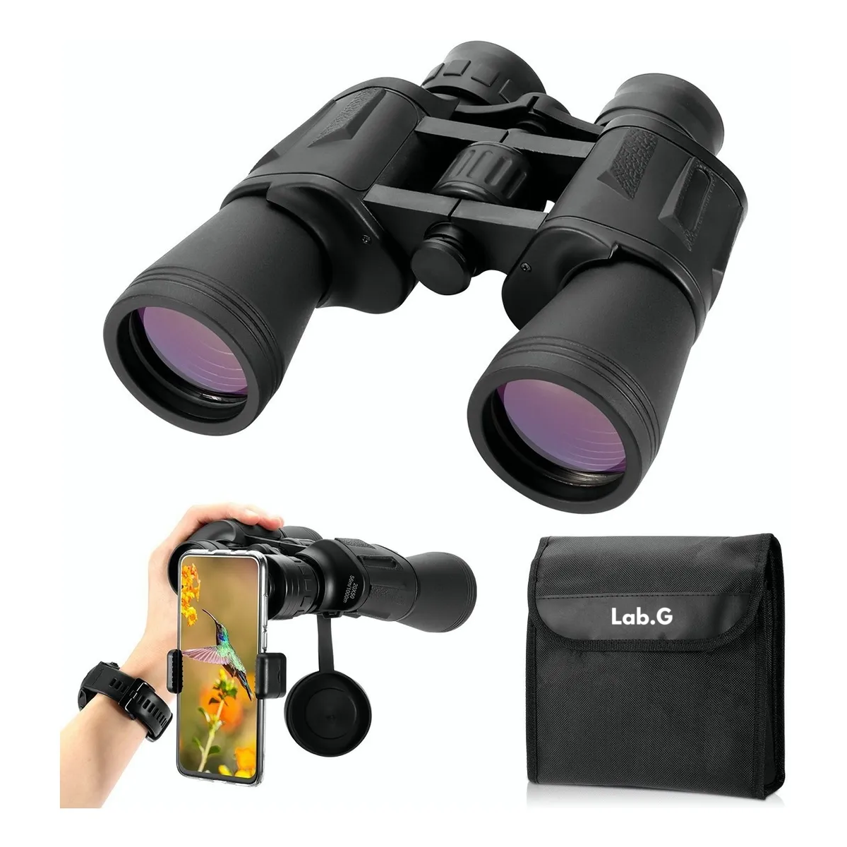 Foto 3 pulgar | Binoculares Telescopio Hd Visión Nocturna Con Bolsa 24x50 Lab.g Negro