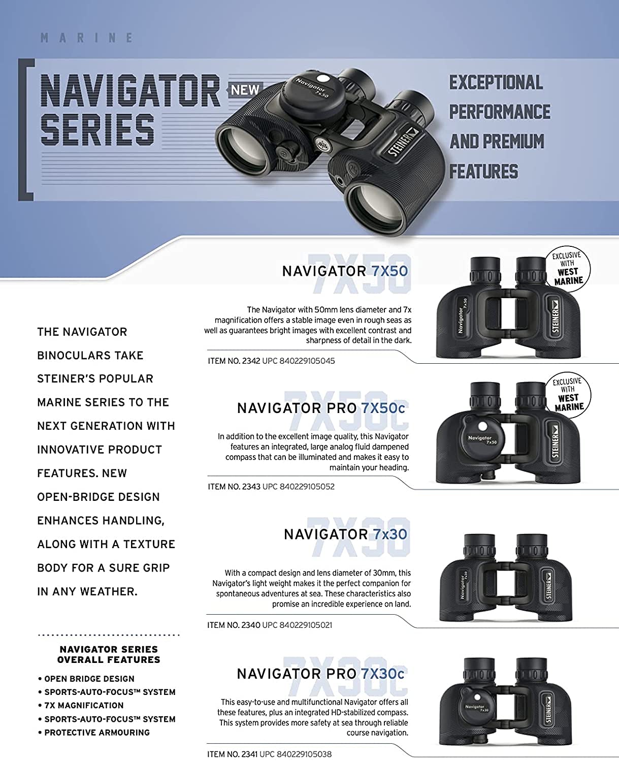 Foto 6 pulgar | Binoculares Steiner Navigator Marine 7x30 Con Brújula - Venta Internacional.