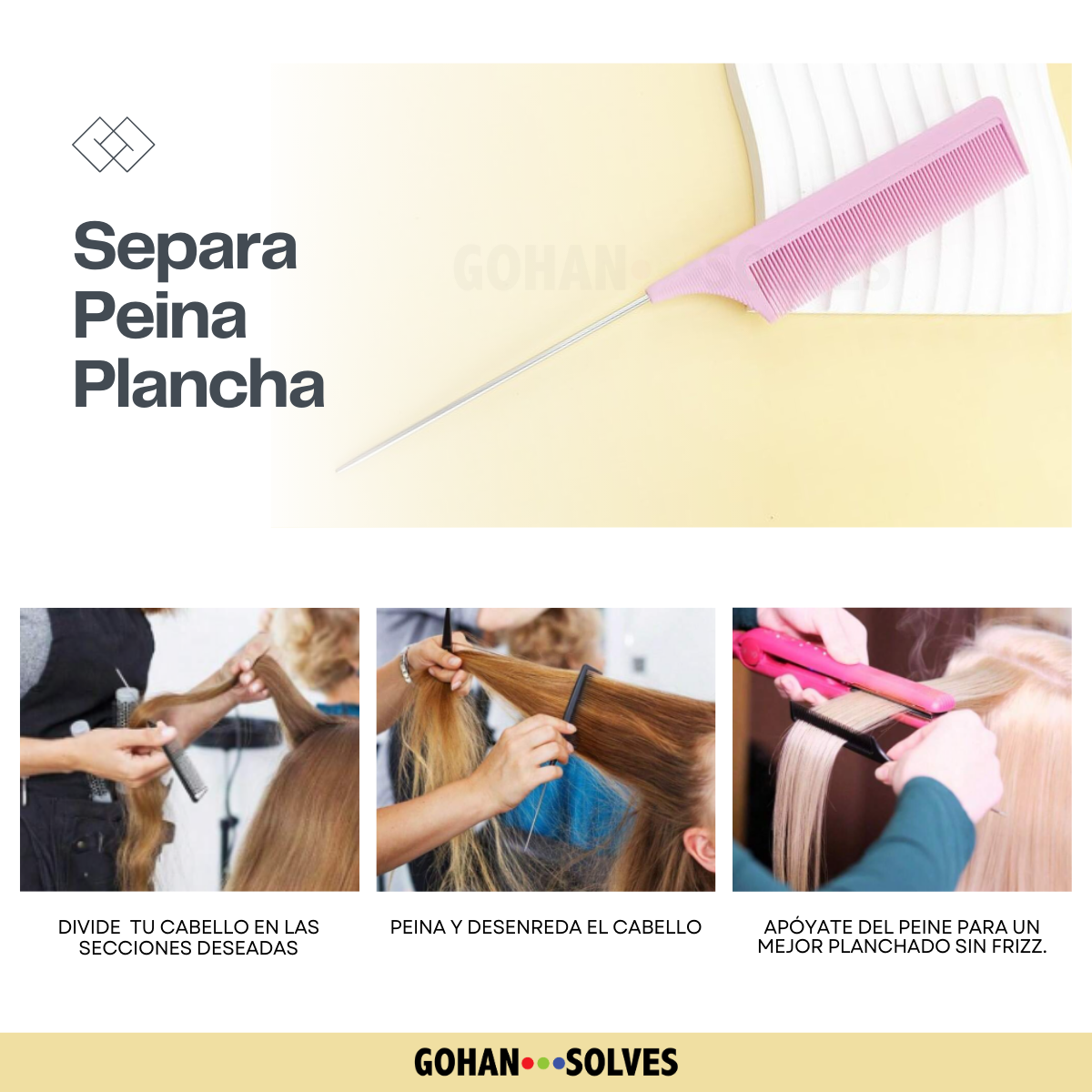 Foto 5 | Peine Rosa para Cabello