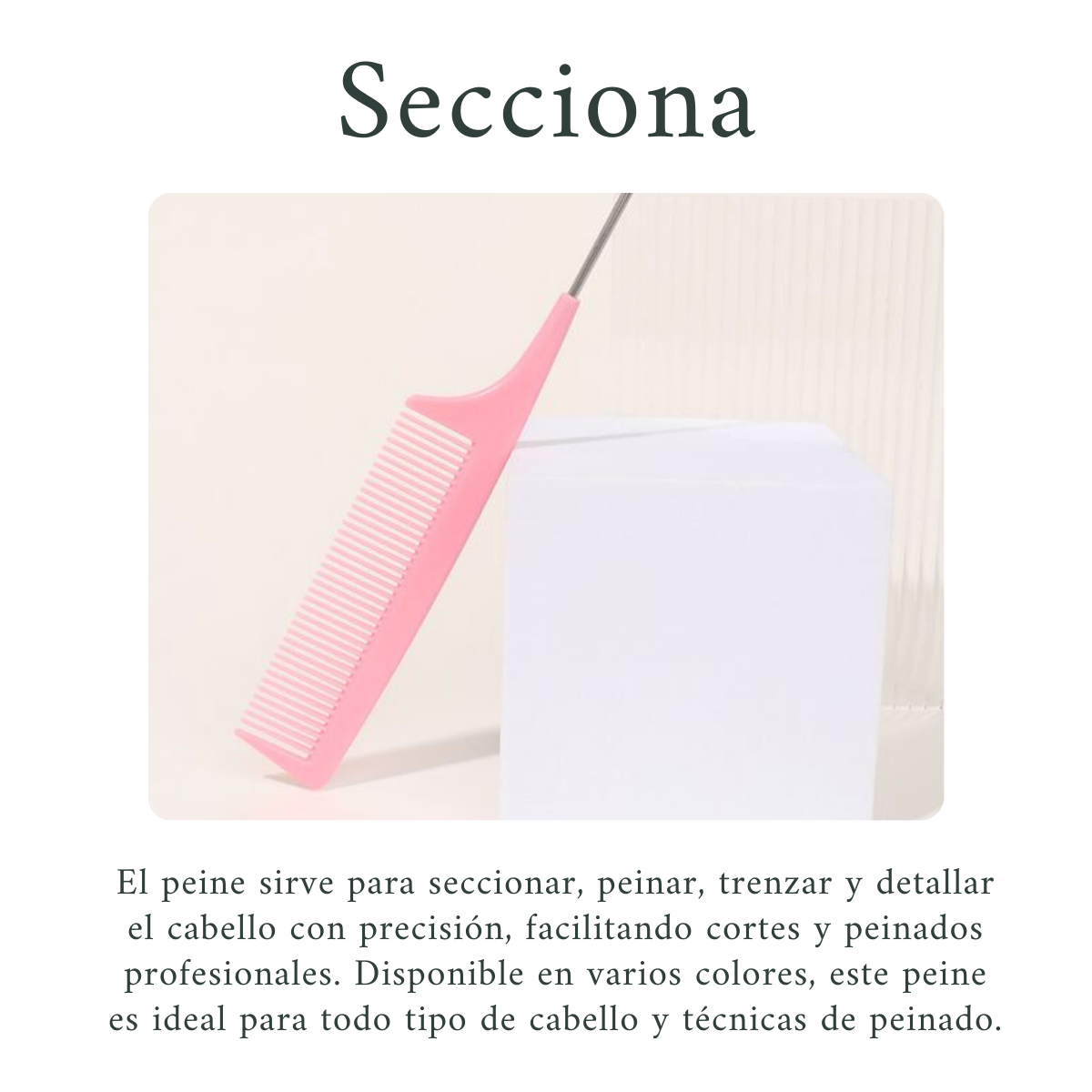 Foto 7 pulgar | Peine Rosa para Cabello