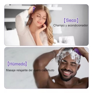 Foto 6 | Trio Cepillo Silicona Masajeador Cuero Cabelludo Limpieza Cabello
