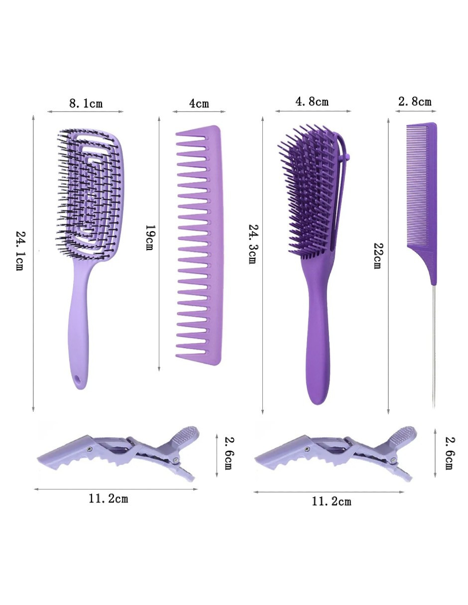 Foto 6 pulgar | Peines para Cabello Rizado 6 Piezas + Termo Güish