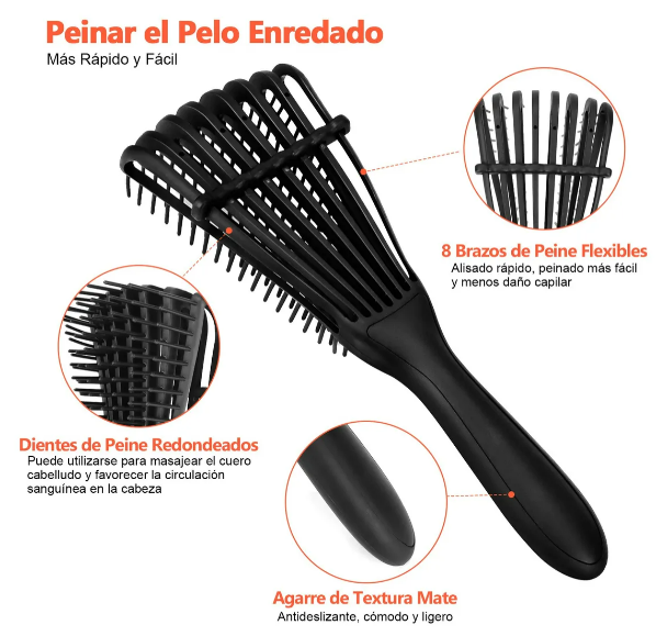 Foto 5 pulgar | Xtellar Set Lujo De Cepillos Y Peines - Kit De Cuidado Capilar Para Cabello Rizado