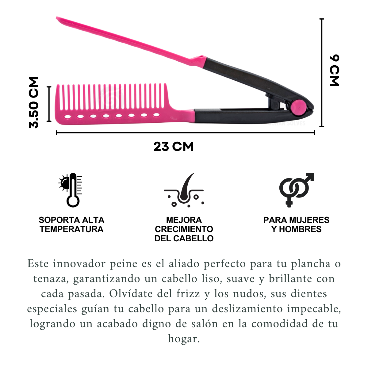Foto 3 pulgar | Peine Alaciado Para Planchar Cabello Tenaza Estilista Alaciado Efecto Salon De Belleza  Barberia