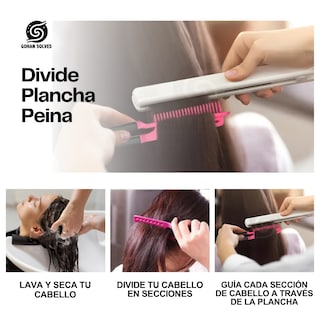 Foto 5 | Peine Alaciado Para Planchar Cabello Tenaza Estilista Alaciado Efecto Salon De Belleza Barberia