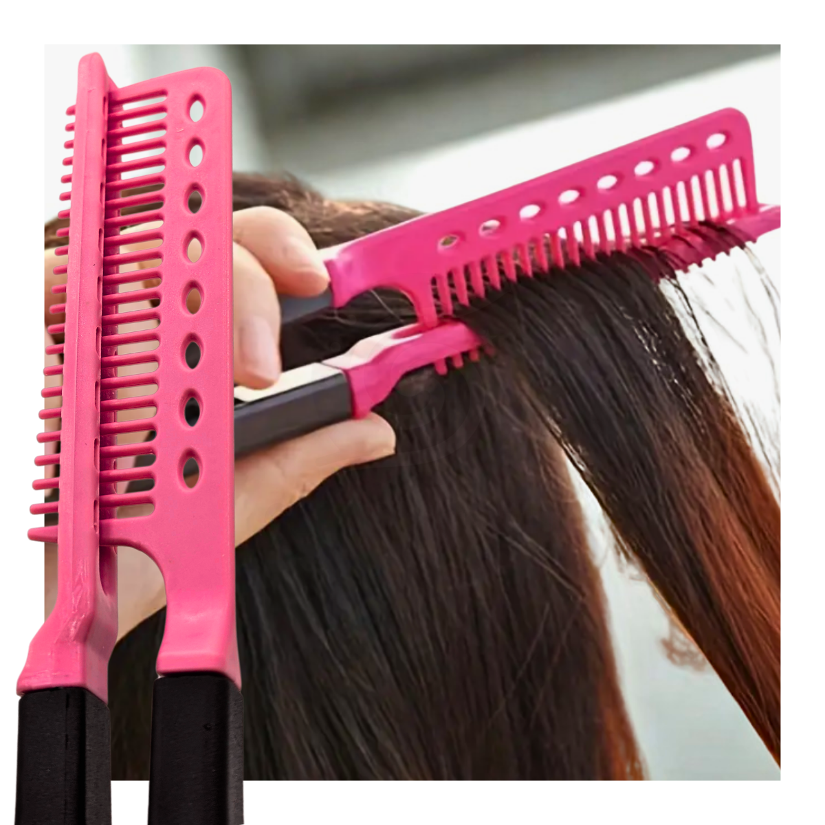 Foto 7 pulgar | Peine Alaciado Para Planchar Cabello Tenaza Estilista Alaciado Efecto Salon De Belleza  Barberia