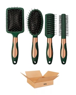 Foto 1 | Herramientas De Peluquería Peine Redondo 4 Unidades Verde Con Negro
