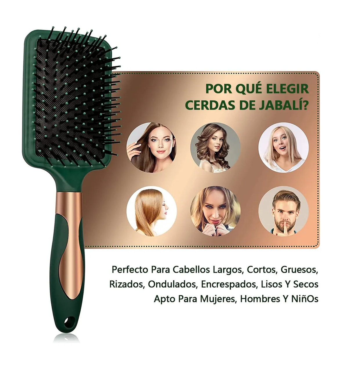 Foto 2 | Herramientas De Peluquería Peine Redondo 4 Unidades Verde Con Negro