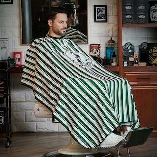 Foto 3 | Capa Para Barberia Mandil Ecomlab Estilista Barbero Corte(verde Rayas)