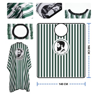 Foto 5 | Capa Para Barberia Mandil Ecomlab Estilista Barbero Corte(verde Rayas)