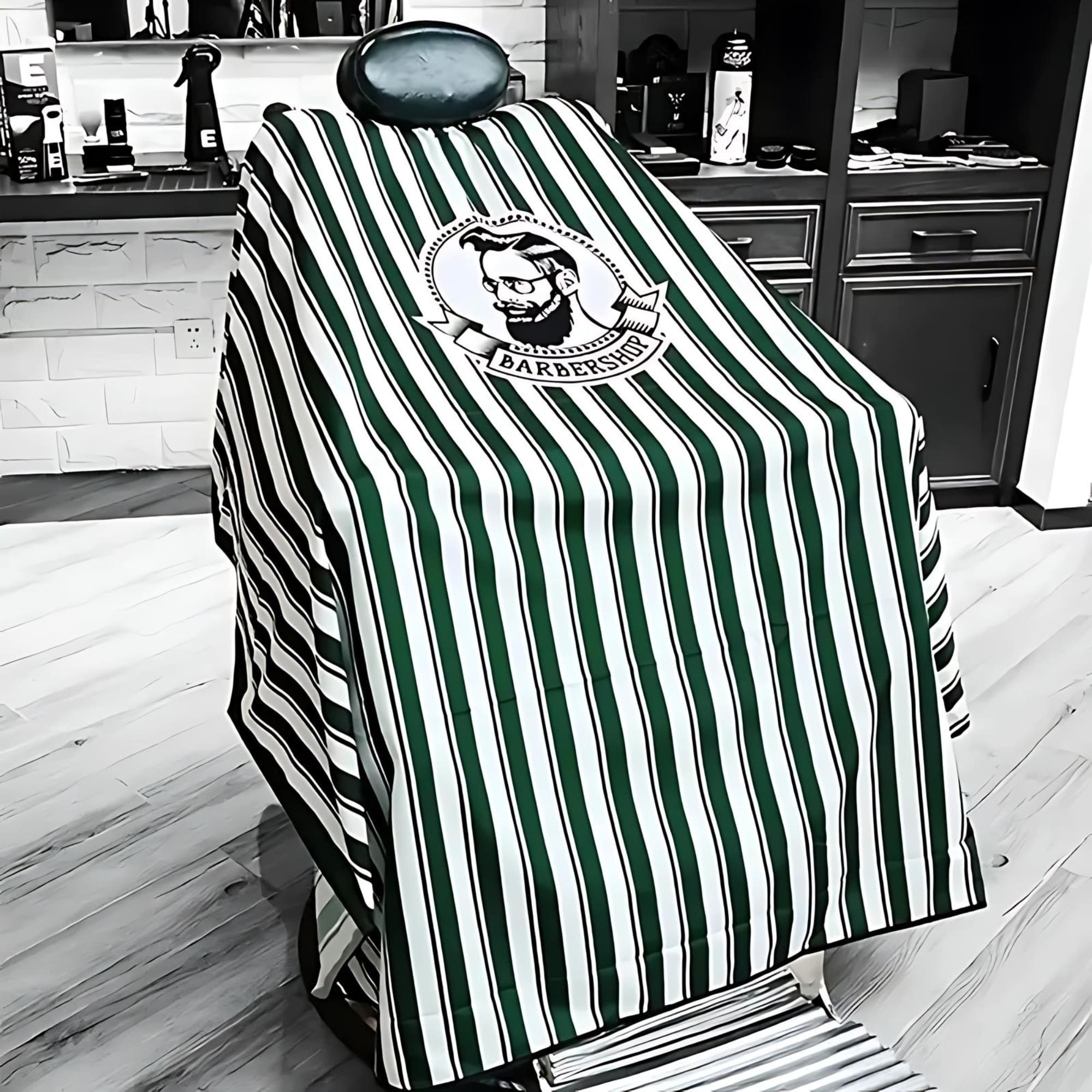 Foto 6 | Capa Para Barberia Mandil Ecomlab Estilista Barbero Corte(verde Rayas)