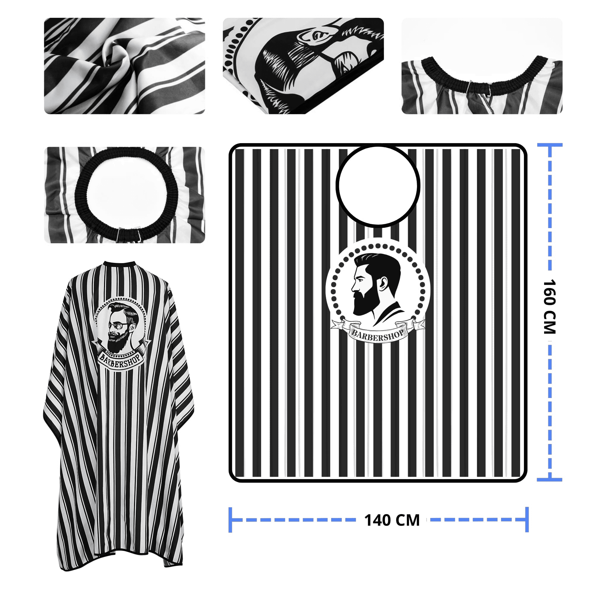Foto 5 | Capa Para Barberia Mandil Ecomlab Estilista Barbero Corte (negro Rayas)