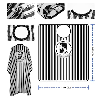 Foto 5 | Capa Para Barberia Mandil Ecomlab Estilista Barbero Corte (negro Rayas)