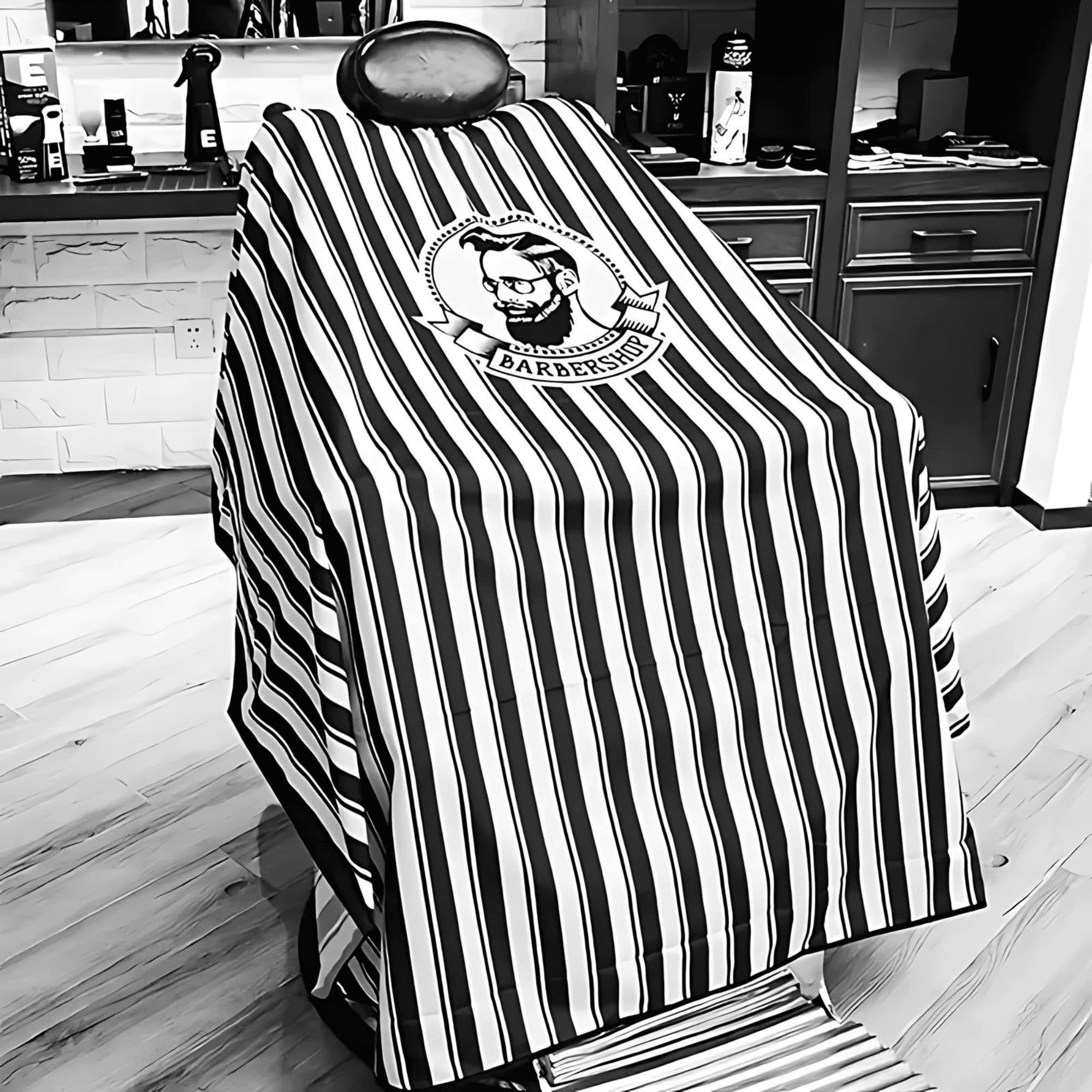 Foto 6 | Capa Para Barberia Mandil Ecomlab Estilista Barbero Corte (negro Rayas)