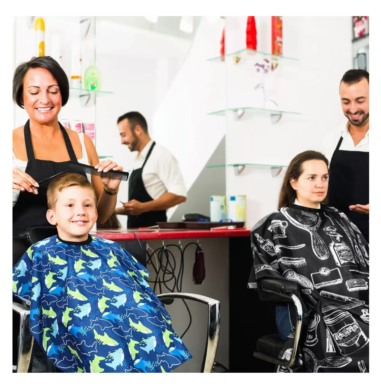 Foto 5 | Capa de Barbero Belug 5 Piezas Negras
