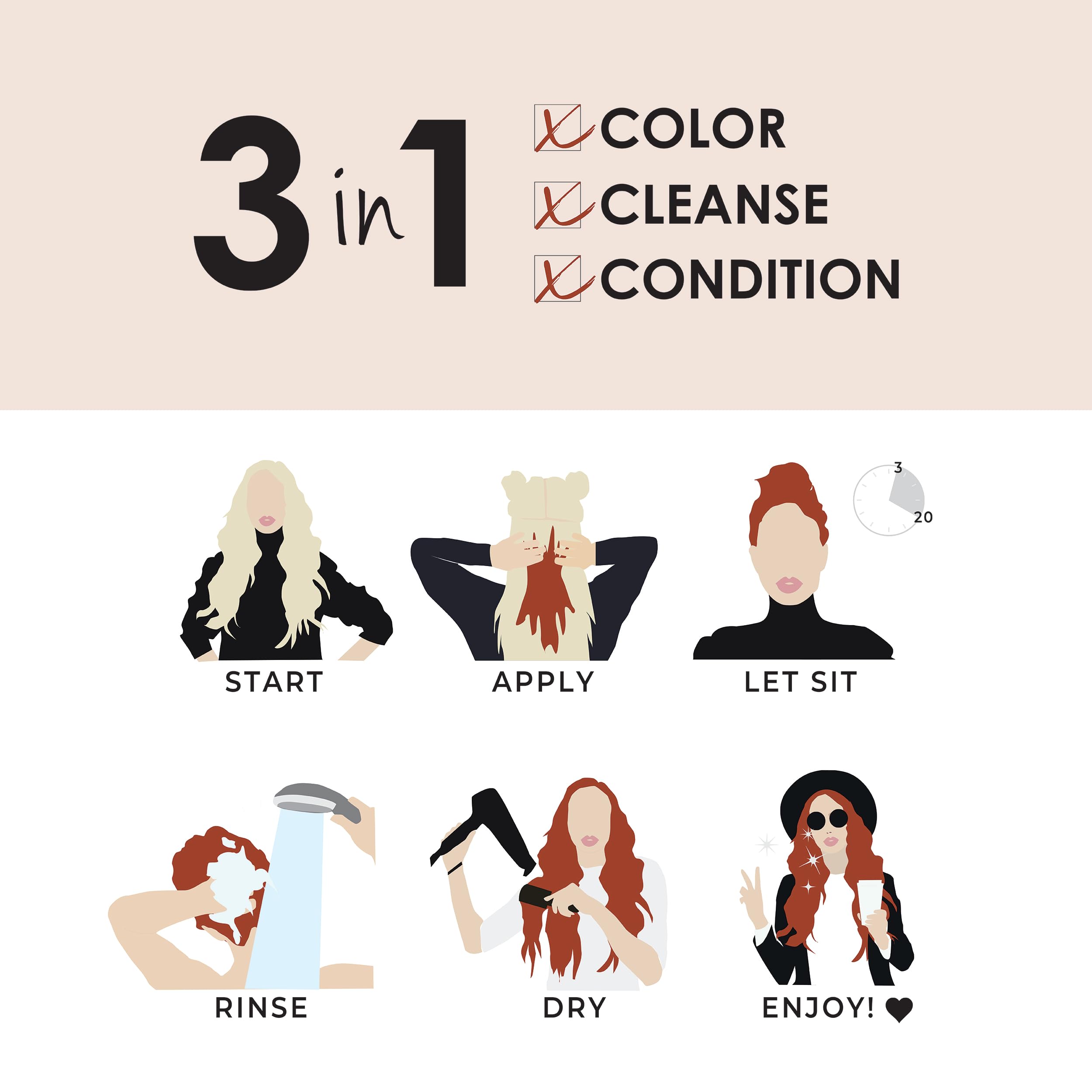 Foto 4 pulgar | Tinte Para El Cabello Keracolor Clenditioner Auburn 350 Ml Semipermanente - Venta Internacional.
