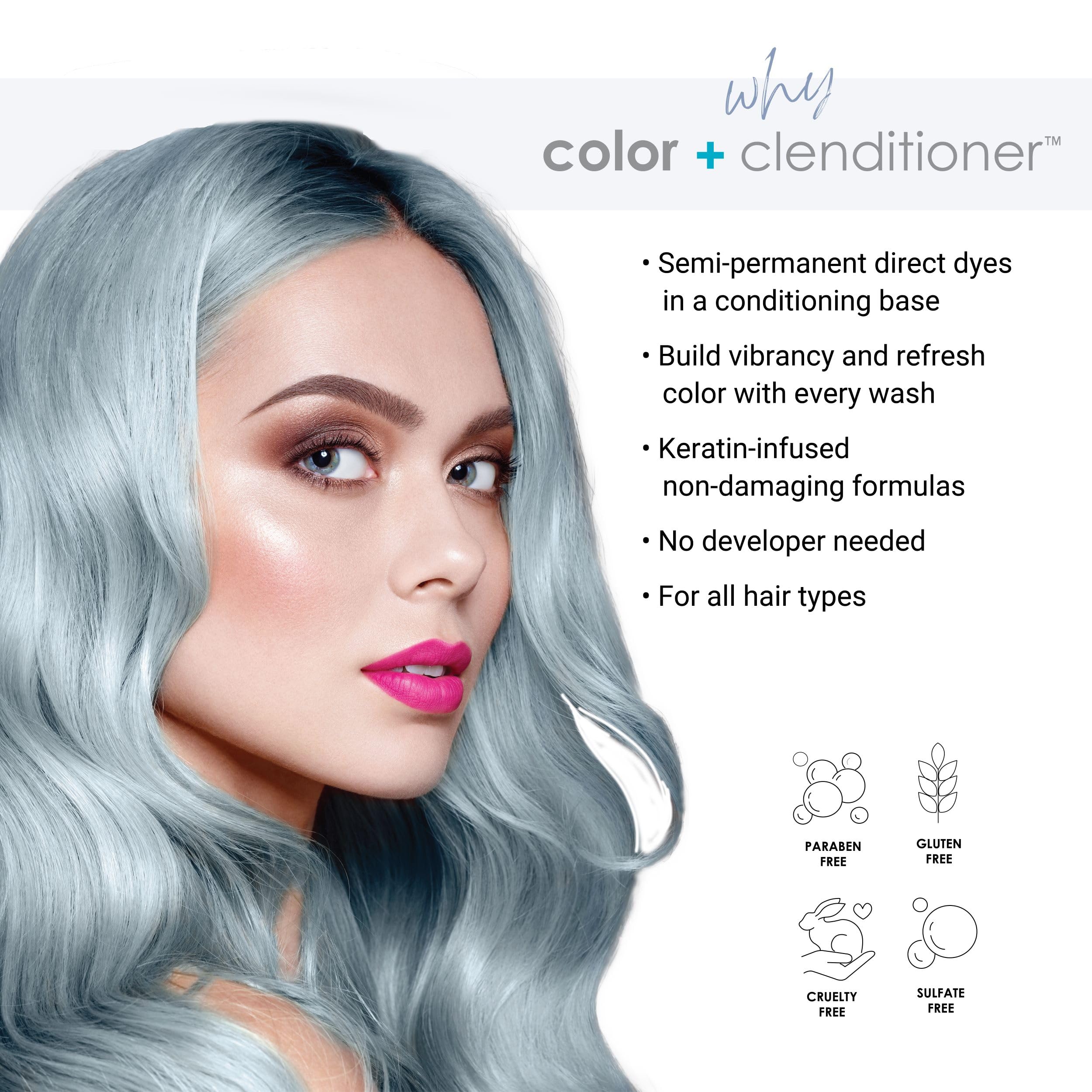 Foto 3 pulgar | Tinte Para El Cabello Keracolor Clenditioner Silver Blue 355 Ml, Libre De Crueldad Animal - Venta Internacional.