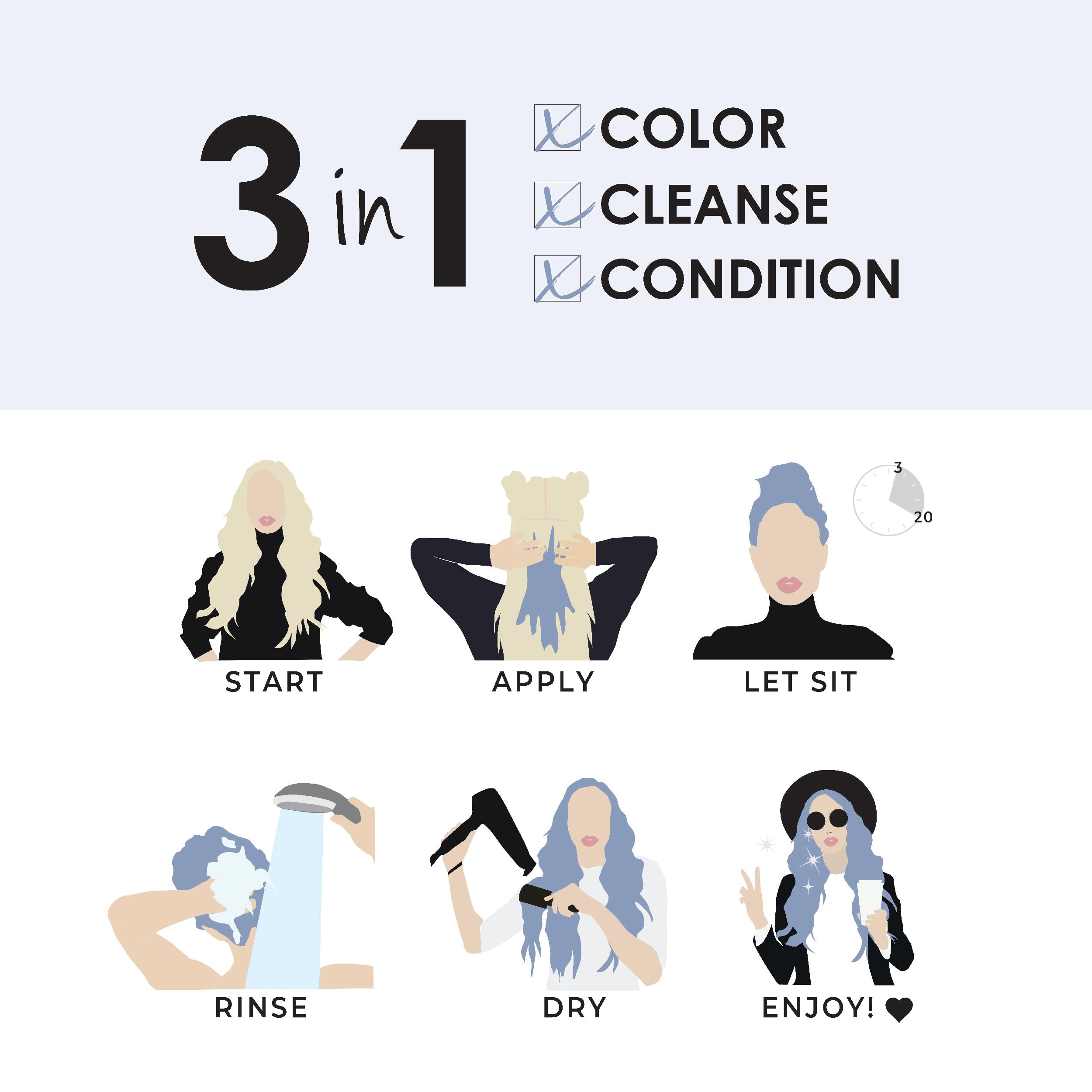 Foto 4 pulgar | Tinte Para El Cabello Keracolor Clenditioner Silver Blue 355 Ml, Libre De Crueldad Animal - Venta Internacional.