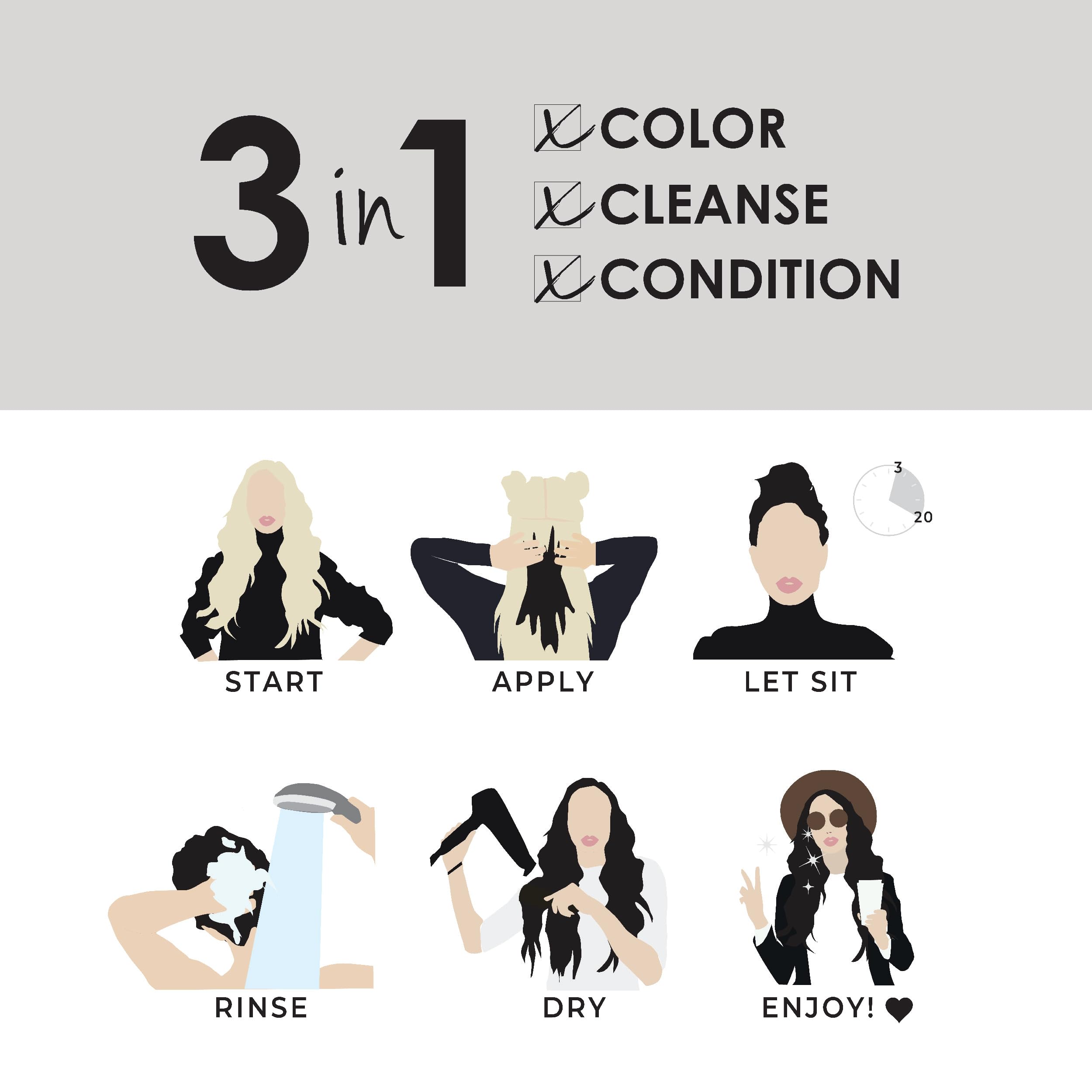 Foto 3 | Tinte Para El Cabello Keracolor Clenditioner Onyx Semi Permanent 1l - Venta Internacional.