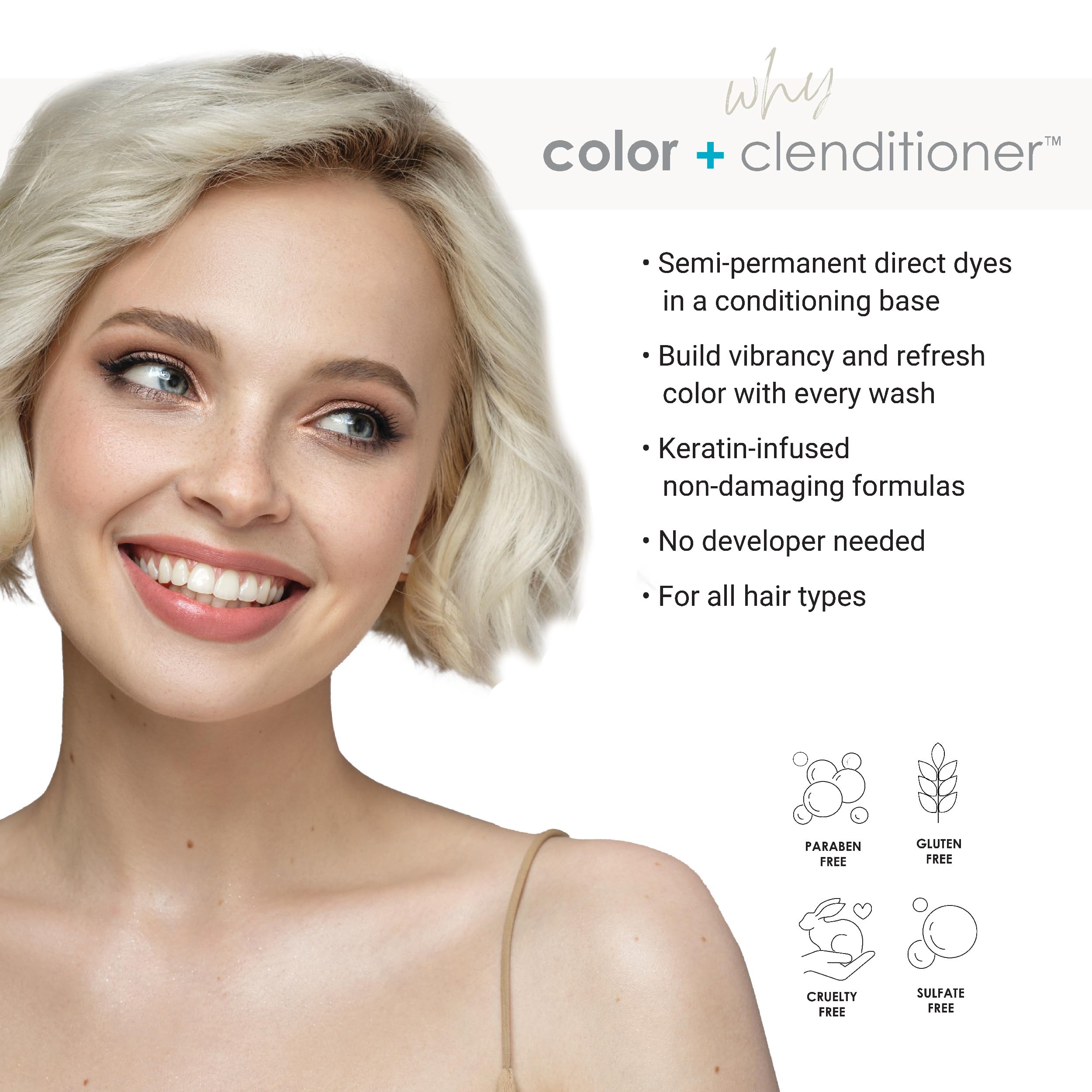 Foto 2 | Tinte Para El Cabello Keracolor Clenditioner Platium Semi Permanent 355 Ml - Venta Internacional.