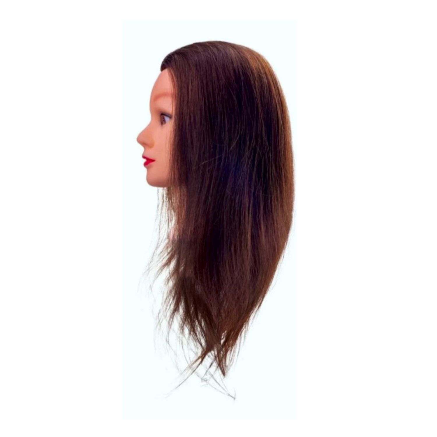 Foto 2 | Cabezote 01 Maniquí color Castaño Letmex de  Cabello Natural Castaño de Pulgadas 18