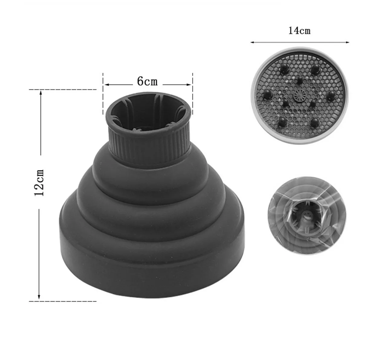 Foto 3 pulgar | Difusor Retráctil Belug color Negro de Silicona Universal para Secadora