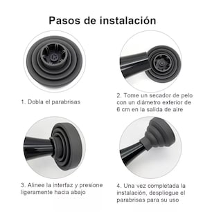 Foto 3 | Difusor Retráctil Belug color Negro de Silicona Universal para Secadora