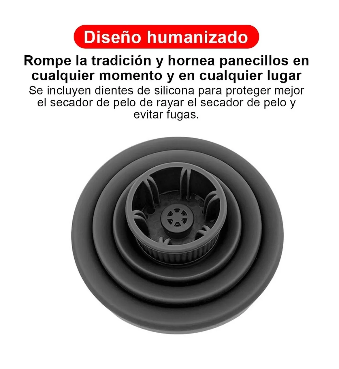 Foto 6 pulgar | Difusor Retráctil Belug color Negro de Silicona Universal para Secadora