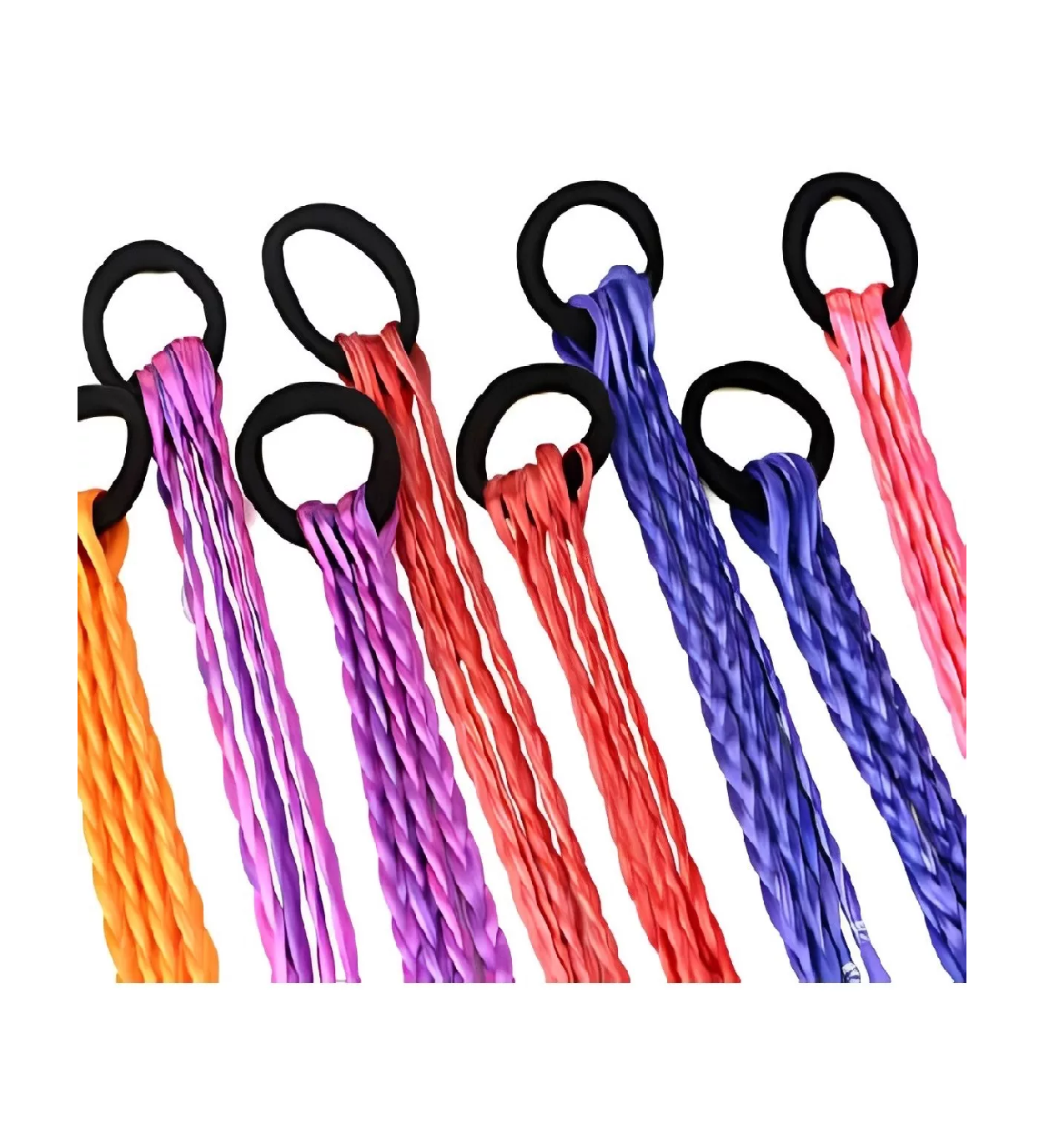 Foto 5 pulgar | Trenzas De Colores Extensiones Cabello Bandas Niñas Fiesta