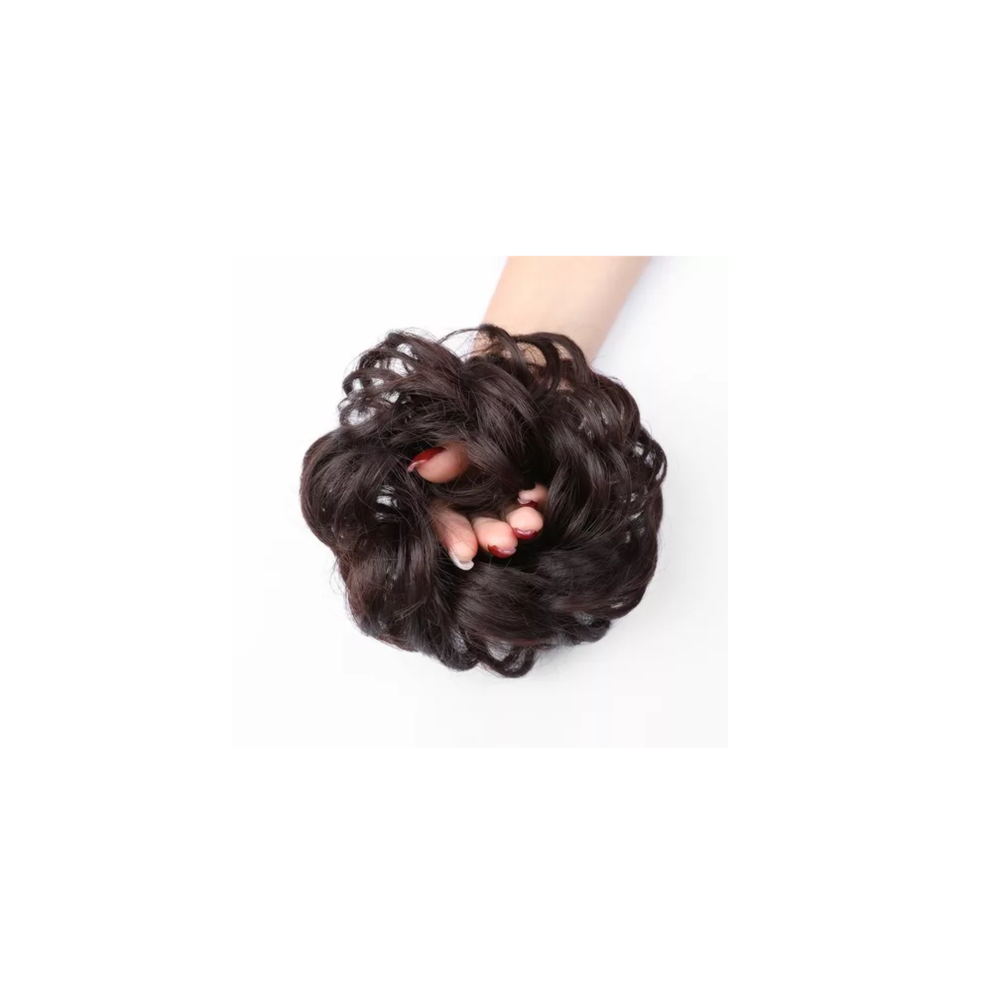 Foto 3 pulgar | Extensión de Cabello Moño Chongo Postizo Grande 2 Piezas color Marrón Oscuro