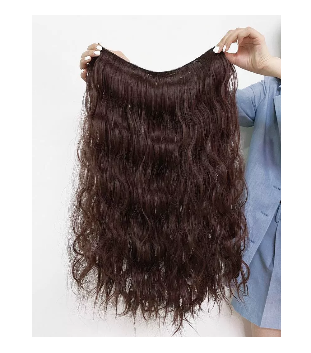 Foto 3 pulgar | Extensiones De Cabello Cortinas Kanekalon Grapas Marrón Oscuro