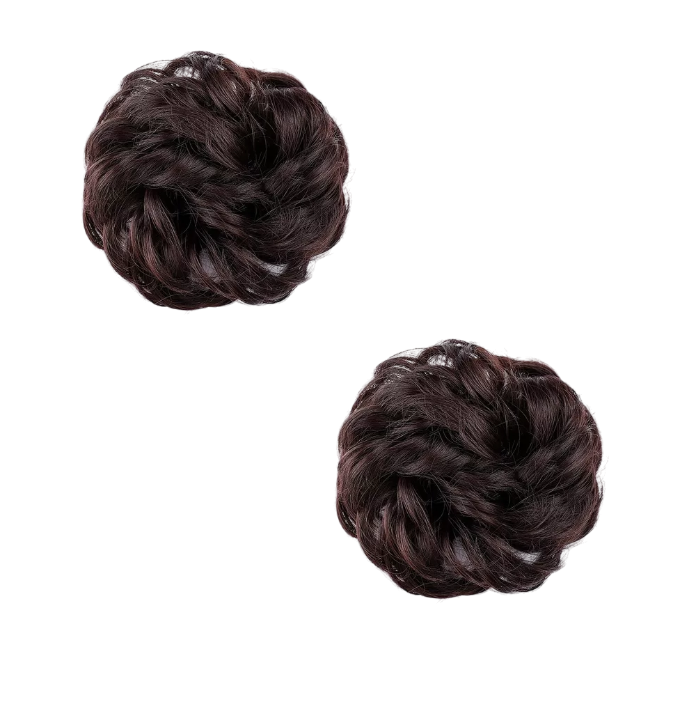 Foto 2 pulgar | Extensión De Cabello Moño Chongo Postizo Grande 2 Piezas Marrón Oscuro