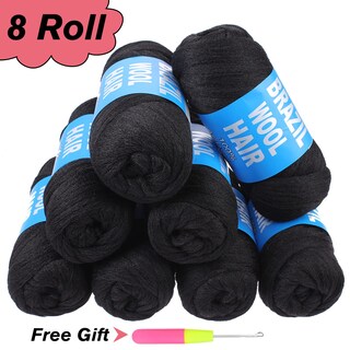 Foto 7 | Cabello de Lana Brasileña Negra Natural de Yarn Cookoo 8 Rollos 560 G - Venta Internacional