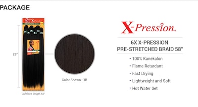 Foto 6 | Braiding Hair Sensationnel Xpression Kanekalon 6x 147cm 1b - Venta Internacional.