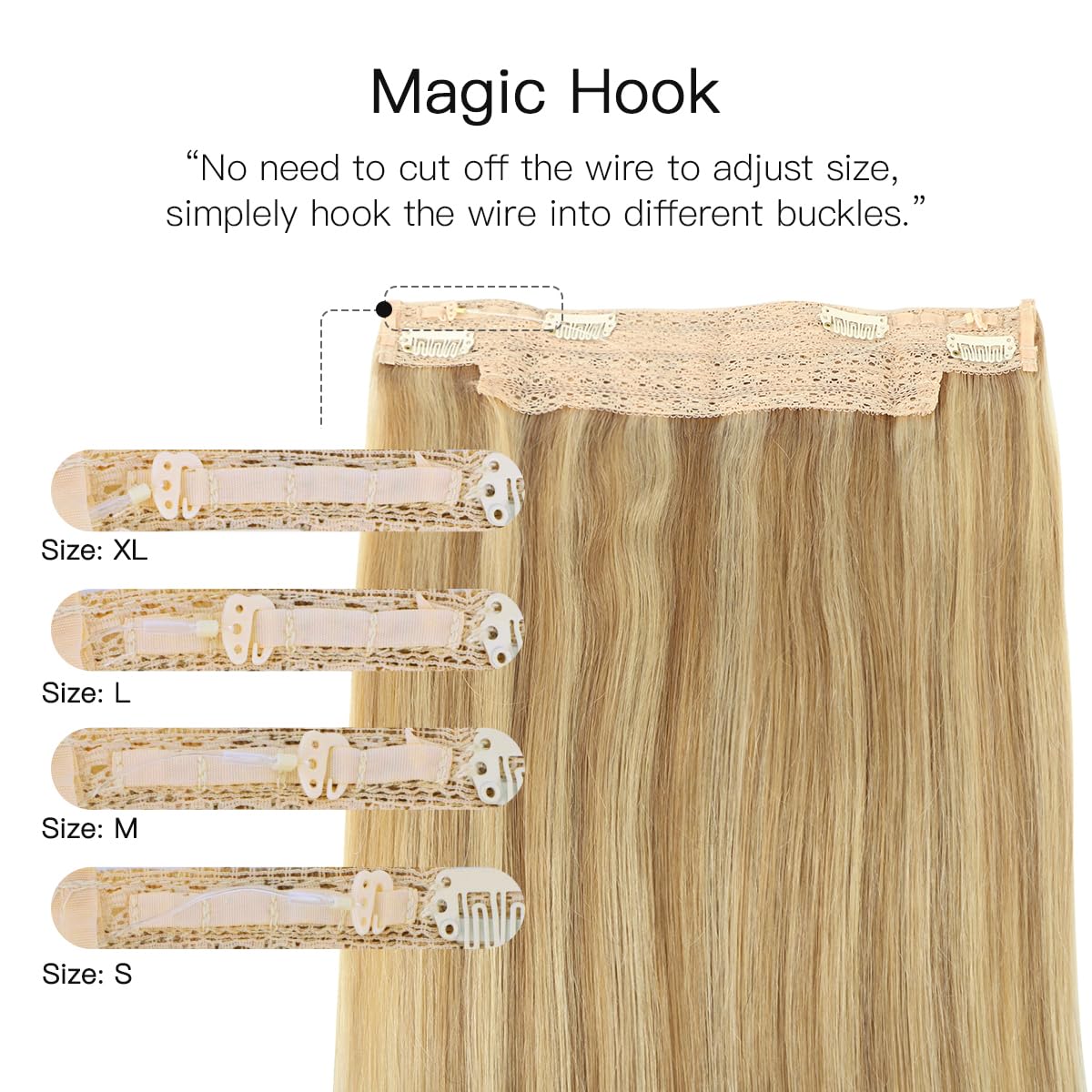 Foto 4 pulgar | Extensiones de Cabello con Alambre Hotbanana 20 Pulgadas 110 G Rubio Claro - Venta Internacional