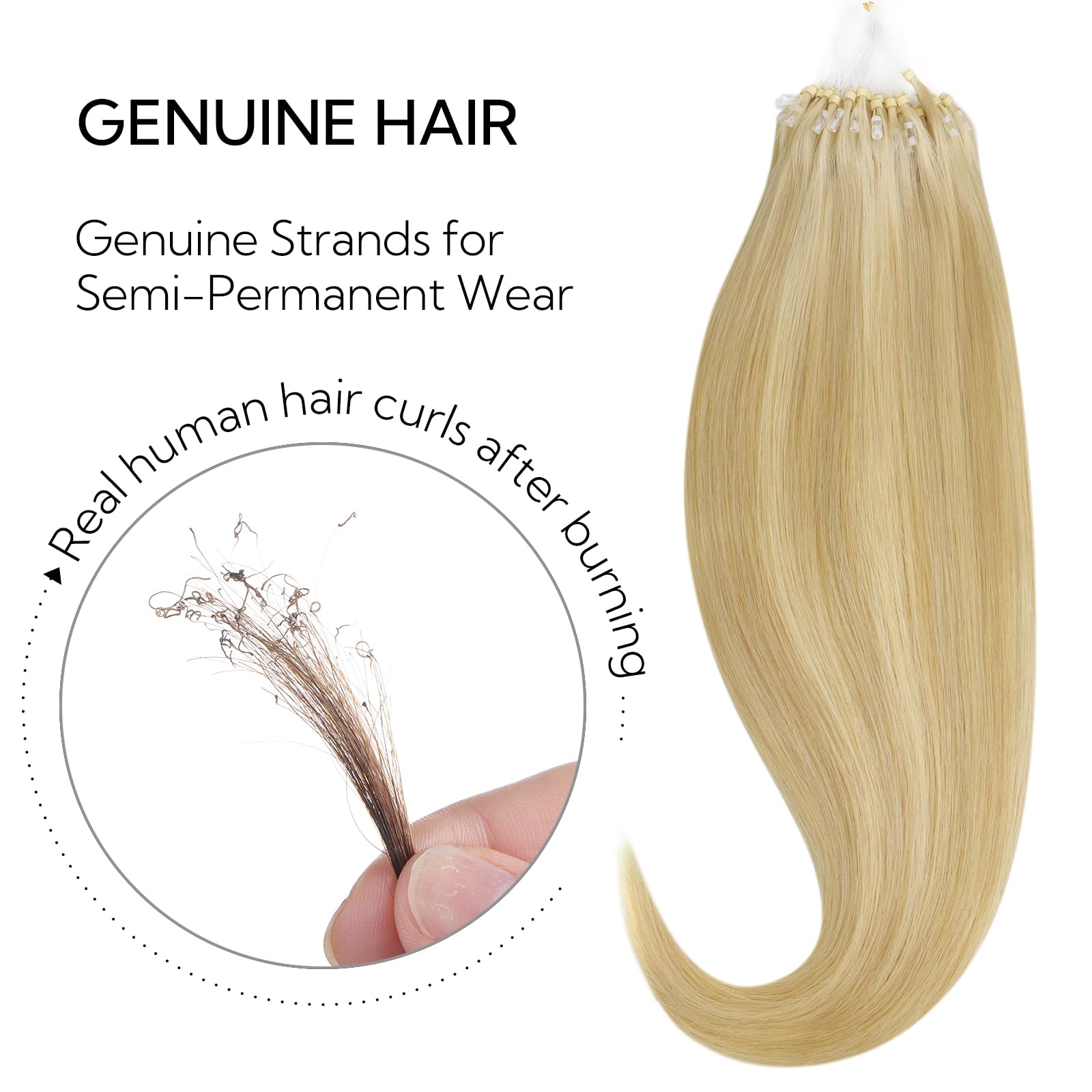 Foto 5 pulgar | Extensiones De Cabello Con Microanillos Hotbanana, 20 Pulgadas, 50 G, Rubio Claro - Venta Internacional.
