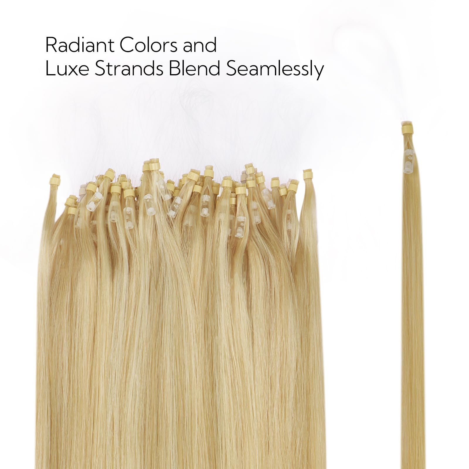 Foto 7 pulgar | Extensiones De Cabello Con Microanillos Hotbanana, 20 Pulgadas, 50 G, Rubio Claro - Venta Internacional.
