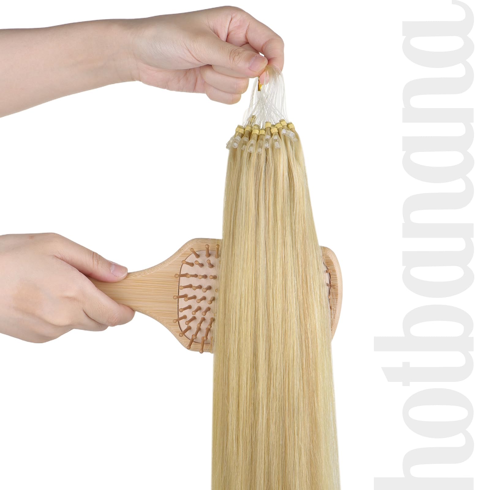 Foto 8 pulgar | Extensiones De Cabello Con Microanillos Hotbanana, 20 Pulgadas, 50 G, Rubio Claro - Venta Internacional.
