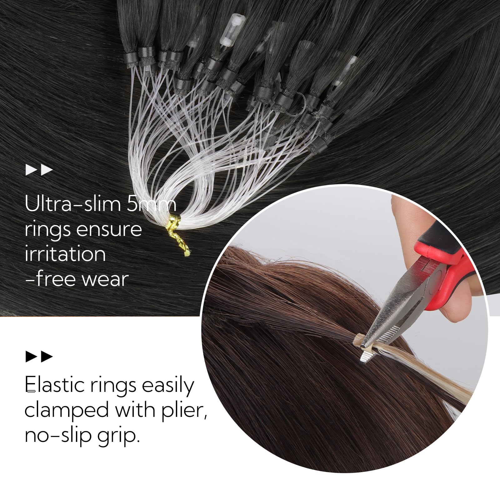 Foto 4 pulgar | Extensiones De Cabello Humano Con Microanillos Hotbanana, 18 Cm, 50 G - Venta Internacional.