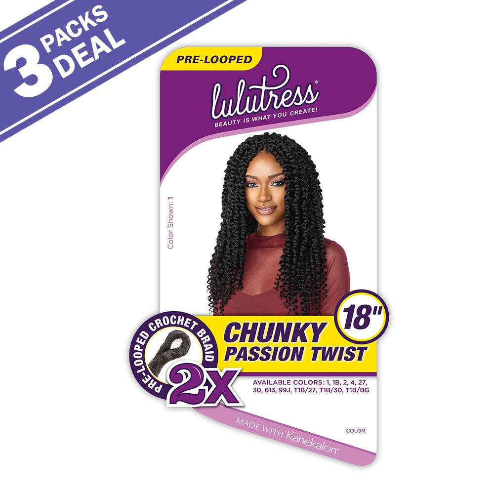 Foto 3 pulgar | Trenzas De Ganchillo Sensationnel Lulutress 2 Veces Preenrolladas Passion Twist - Venta Internacional.